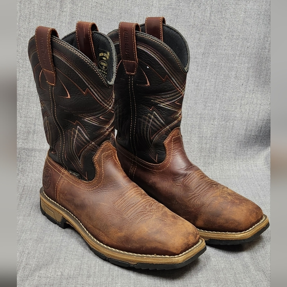 Irish Setter Marshall Brown Leathet Waterproof Square Western Work Boots. 8